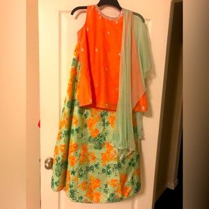 Girl party wear indian lahenga Choli 3 pcs set